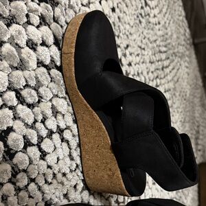 Corkys Elegant Black Strap Shoes